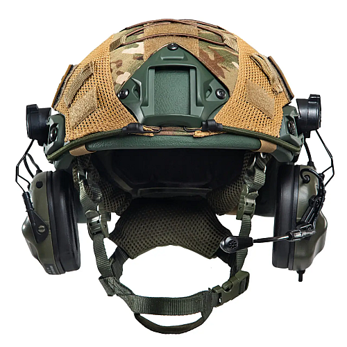 Комплект шлем FAST Team Wendy Helmet NIJ IIIA/наушники Earmor M32H MOD3/кавер S Мультикам