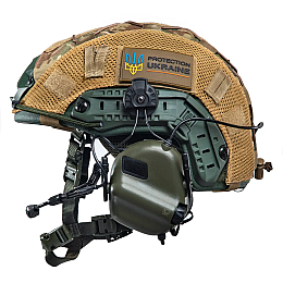 Комплект шлем FAST Team Wendy Helmet NIJ IIIA/наушники Earmor M32H MOD3/кавер S Мультикам