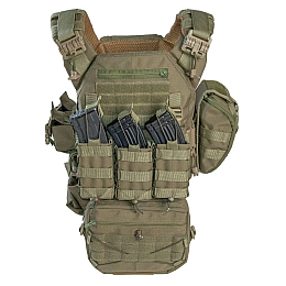 Комплект плитоноска з підсумками та напашником без плит No Brand 30 х 25 см Оливковий (2019385805)