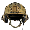 Тактичний комплект шолом FAST/кавер/навушники Earmor М31/кріплення Чебурашка XL Койот