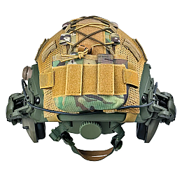 Комплект шлем FAST NIJ IIIA/наушники Walkers Razor/чебурашки/фонарик/кавер M Мультикам