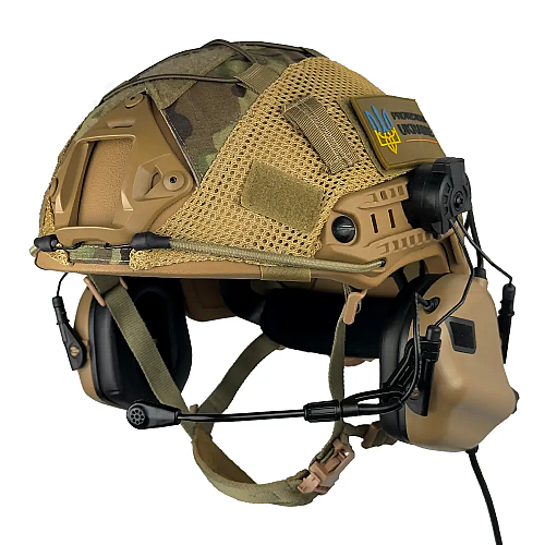 Комплект шлем FAST Team Wendy Helmet NIJ IIIA/наушники Earmor M32H MOD3/кавер S Койот