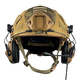 Комплект шлем FAST Team Wendy Helmet NIJ IIIA/наушники Earmor M32H MOD3/кавер L Койот