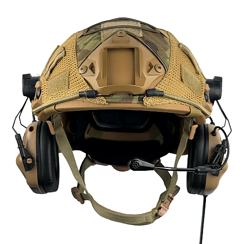 Комплект шлем FAST Team Wendy Helmet NIJ IIIA/наушники Earmor M32H MOD3/кавер L Койот