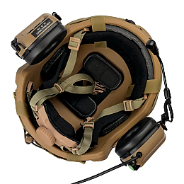 Комплект шлем FAST Team Wendy Helmet NIJ IIIA/наушники Earmor M32H MOD3/кавер XL Койот
