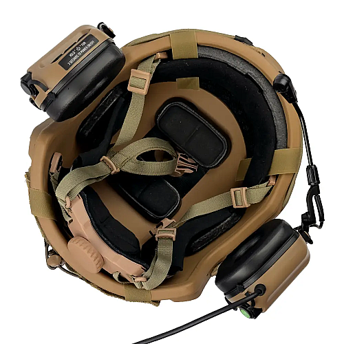 Комплект шлем FAST Team Wendy Helmet NIJ IIIA/наушники Earmor M32H MOD3/кавер XL Койот