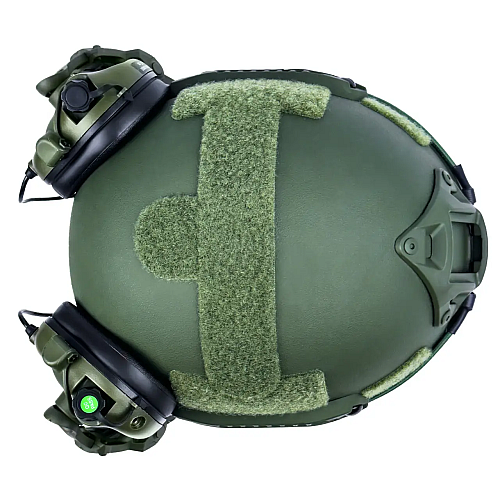 Тактичний комплект шолом FAST/навушники Earmor М31/креплення Чебурашка L Оливковий