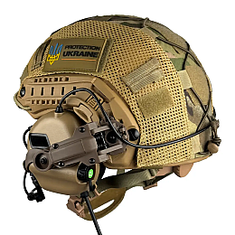 Комплект шлем FAST Helmet NIJ IIIA/наушники Earmor M32 Mod3 з чебурашкою/кавер M Мультикам