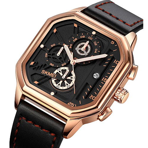 Наручні Годинники чоловічі класичні Skmei 1963 Рожеве золото