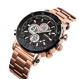 Мужські годинники Skmei 1636 з браслетом Рожеве золото