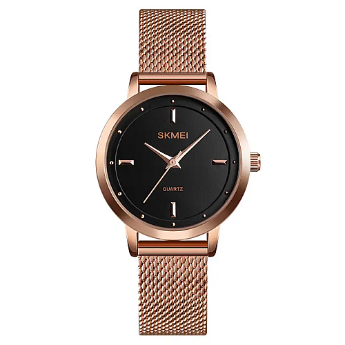 Часы наручные женские Skmei 1528 Розовое золото