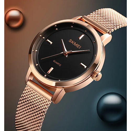 Часы наручные женские Skmei 1528 Розовое золото