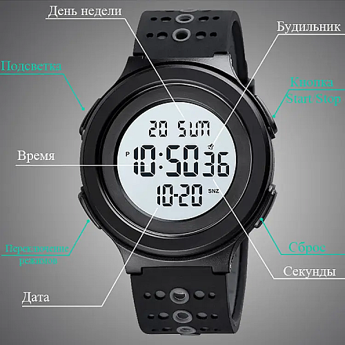 Часы наручные мужские Skmei 1733 Черный