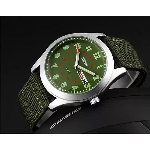 Часы наручные мужские классические Skmei 9112 Зеленый