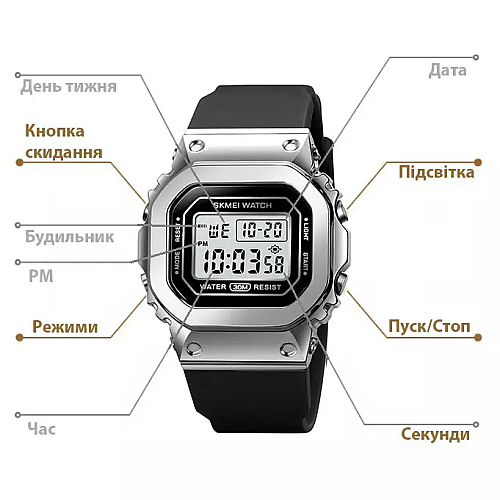 Мужские наручные часы Skmei 1796 Черно-серый