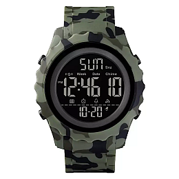 Спортивні наручні годинники Skmei 1624 Зелений камуфляж