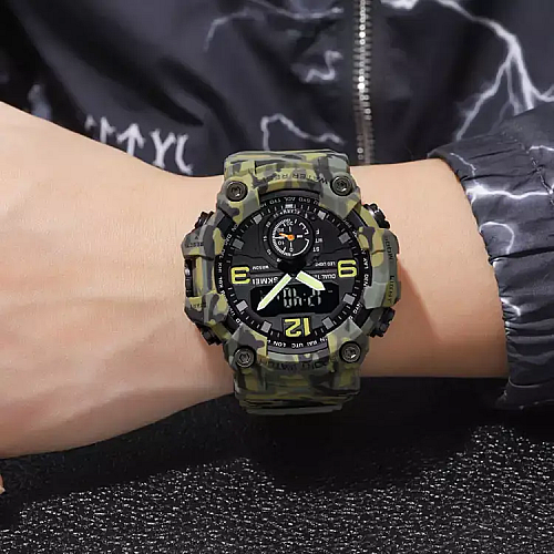 Чоловічі спортивні наручні годинники Skmei 1965 Зелений камуфляж
