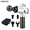 Массажер ударный триггерных точек Phoenix A2 4 насадки кнопочный Серый (2044847988)