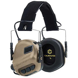Тактичні активні навушники EARMOR М31 та кріплення на шолом OPS Core чебурашка Койот (2046553881)