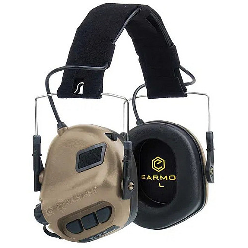 Тактичні активні навушники EARMOR М31 та кріплення на шолом OPS Core чебурашка Койот (2046553881)
