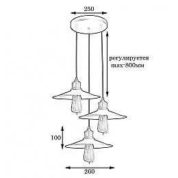 Светильник подвесной MSK Electric Brooklyn в стиле лофт на три лампы NL 117-260-3R