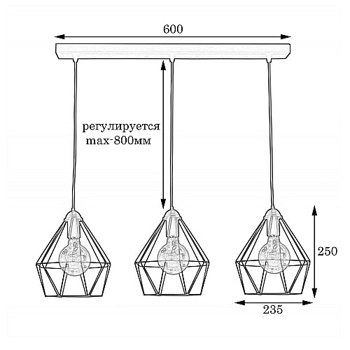 Светильник подвесной MSK Electric Sierra на три лампы белый NL 0537-3W