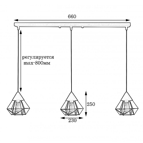 Светильник підвісний MSK Electric Crystal в стилі лофт NL 0535-3 BN бронза