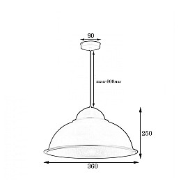 Светильник подвесной в стиле лофт MSK Electric Dome СП 3614 WH+GD