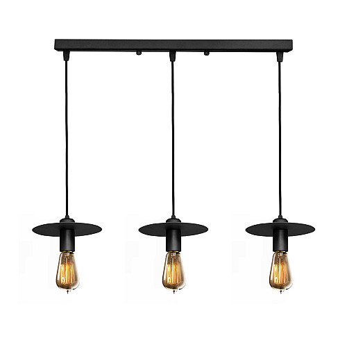 Светильник подвесной лофт MSK Electric Disk на три плафона NL 2009-3 BK