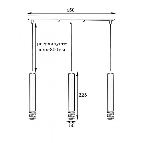 Светильник подвесной MSK Electric Spiral на три плафона в виде трубок NL 3622-3W