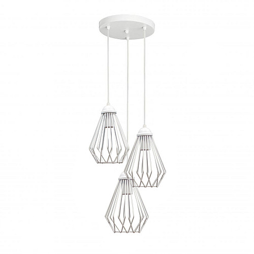 Светильник подвесной в стиле лофт MSK Electric Silvia NL 05371-3R W на круглой потолочной платформе