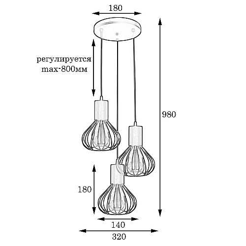 Светильник лофт подвесной на круглом основании MSK Electric Lotus белый NL 1415-3R W