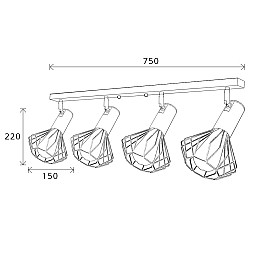 Светильник лофт MSK Electric Diadem настенно-потолочный NL 22151-4W белый