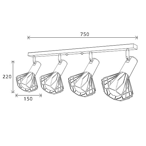 Светильник лофт MSK Electric Diadem настенно-потолочный NL 22151-4W белый