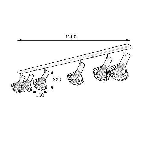Светильник лофт MSK Electric Diadem потолочный NL 22151-6 WH