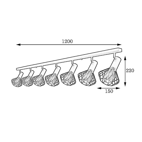 Светильник лофт MSK Electric Diadem потолочный NL 22151-7 CR
