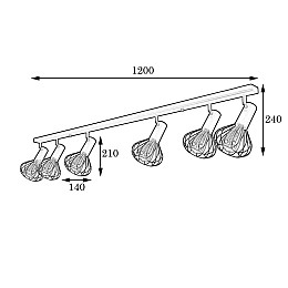 Светильник лофт MSK Electric Lotus потолочный NL 14151-6 WH
