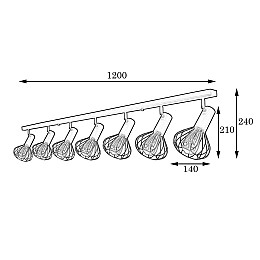 Светильник лофт MSK Electric Lotus потолочный NL 14151-7 WH