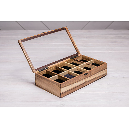 Шкатулка для зберігання наручних годинників ecoWalnut 8.2х34.2х18 см