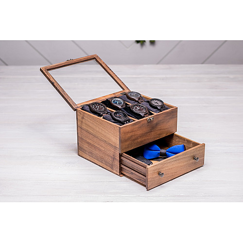 Бокс для зберігання наручних годинників ecoWalnut 14.9х20.8х18 см
