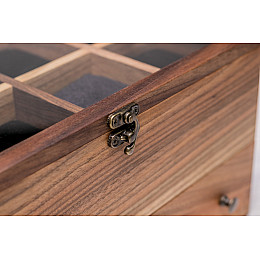 Органайзер для хранения наручных часов с шухлядой для аксессуаров ecoWalnut 14.9х27.5х18 см