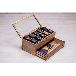 Бокс на стіл для зберігання наручних годинників з подушечками ecoWalnut 14.9х34.2х18 см
