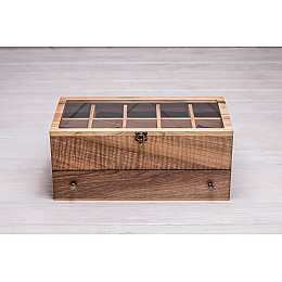 Бокс на стіл для зберігання наручних годинників з подушечками ecoWalnut 14.9х34.2х18 см