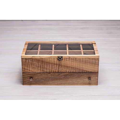 Бокс на стіл для зберігання наручних годинників з подушечками ecoWalnut 14.9х34.2х18 см