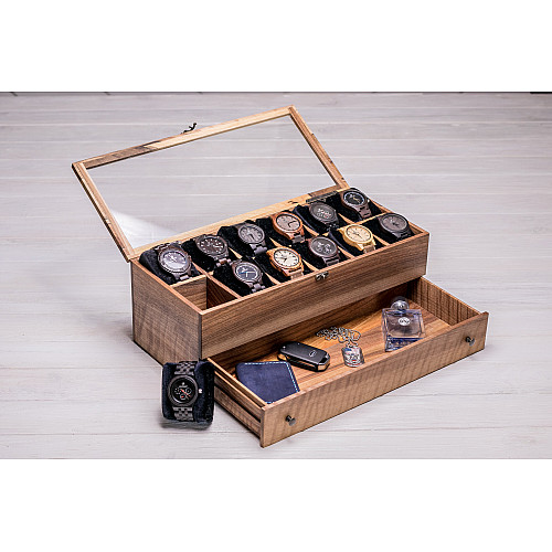 Органайзер для хранения наручных часов и вещевой бокс ecoWalnut 14.9х40.9х18 см