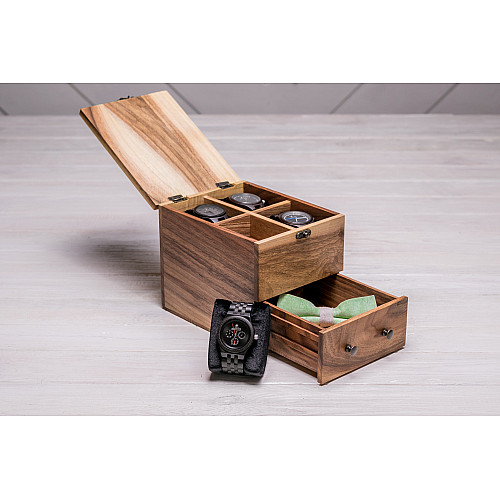 Універсальна коробочка для зберігання наручних годинників ecoWalnut 14.9х18х14.1 см