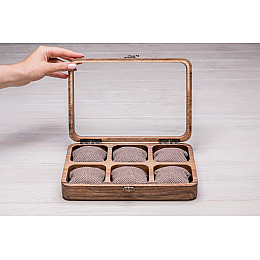 Органайзер на 6 секций для наручных часов ecoWalnut 7х26.5х18 см