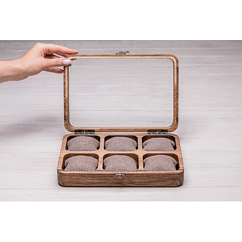 Органайзер на 6 секций для наручных часов ecoWalnut 7х26.5х18 см