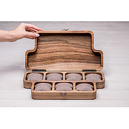 Органайзер на 7 секцій для зберігання наручних годинників ecoWalnut 7х35х18 см