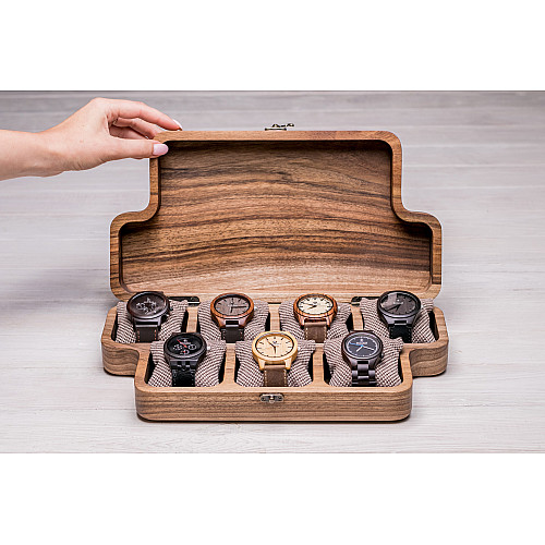 Органайзер на 7 секцій для зберігання наручних годинників ecoWalnut 7х35х18 см